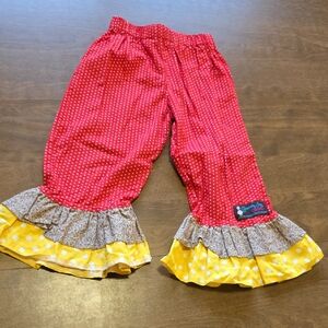 Gooseberry Lane Original Red Polka Dot Ruffle Pants Elastic Waist‎ Girls
